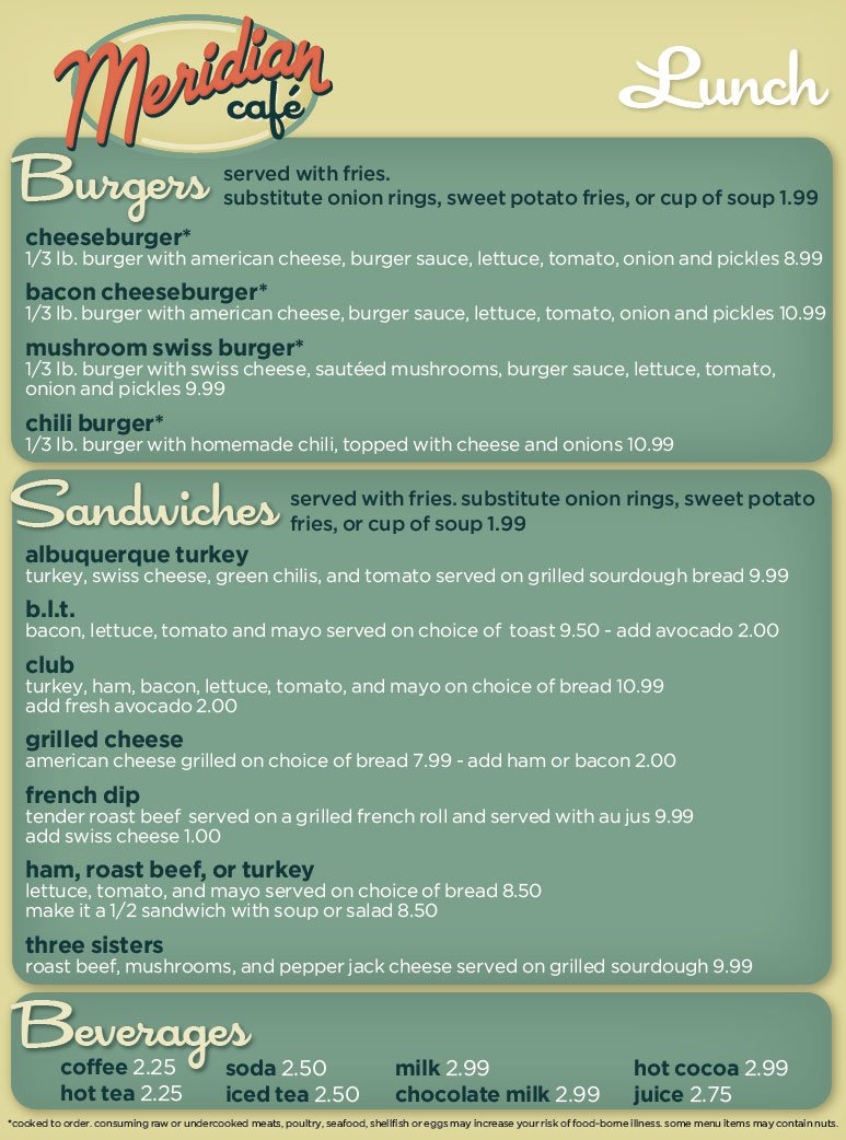 Locations Meridian Cafe in Puyallup