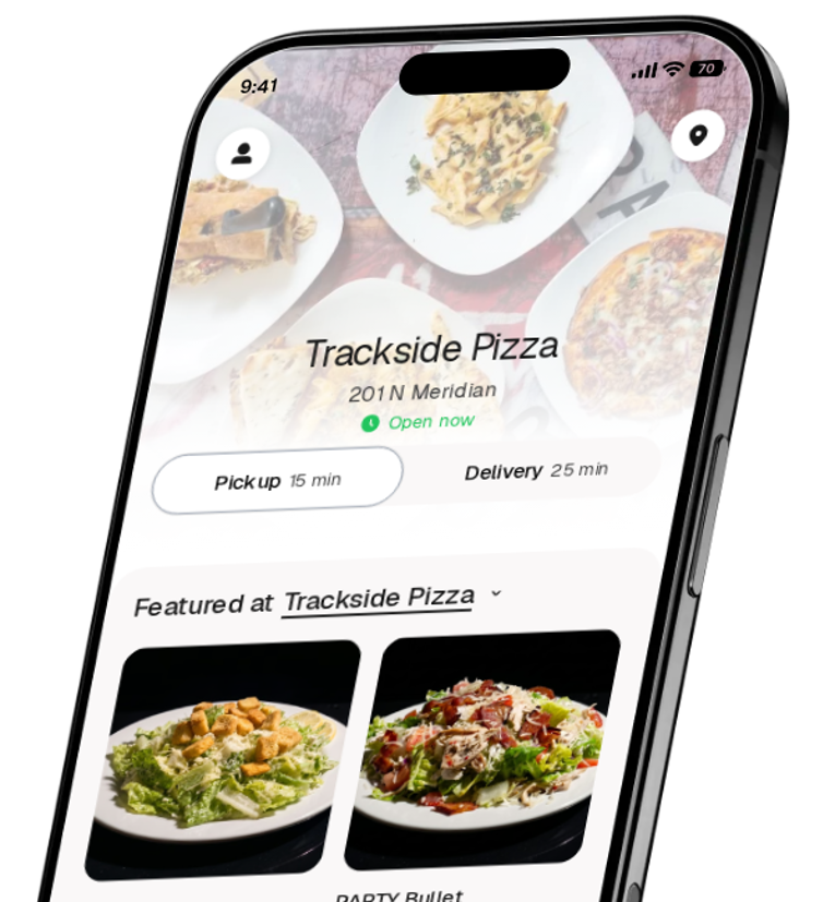 Trackside Pizza app preview
